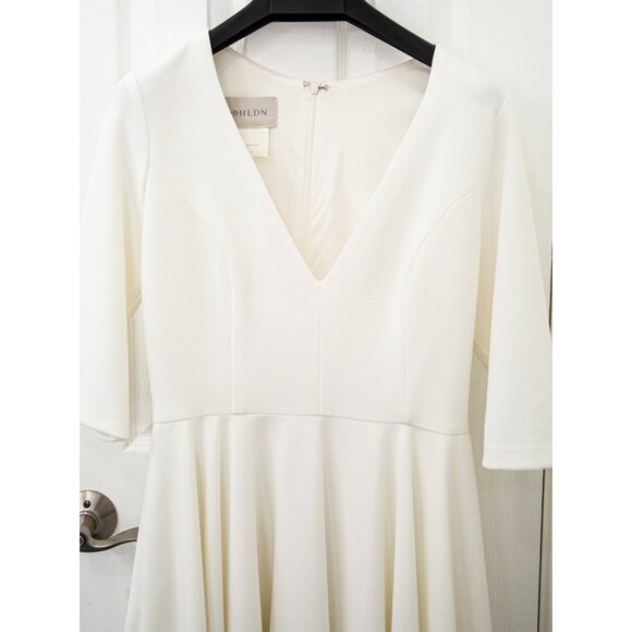 BHLDN Tea-Length White Valdis Dress, size 10 - Picture 3 of 10